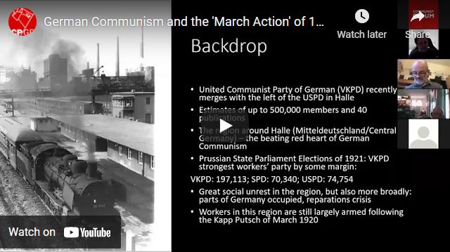 OCF video – ‘German Communism and the March Action of 1921’ With Ben Lewis